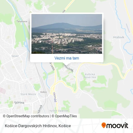 Košice-Dargovských Hrdinov mapa