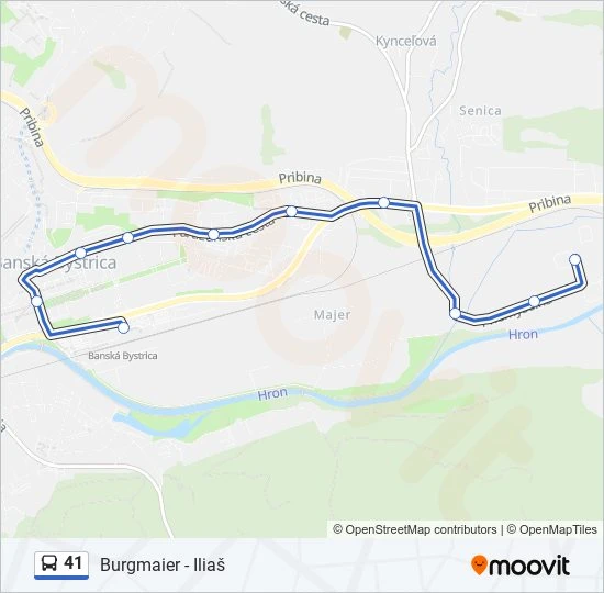 41 autobus Mapa linky
