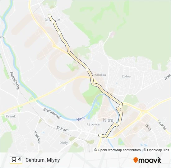 4 autobus Mapa linky