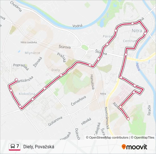 7 autobus Mapa linky