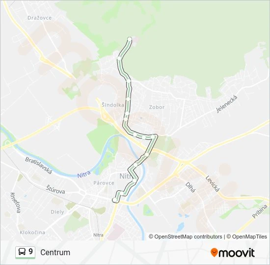 9 autobus Mapa linky
