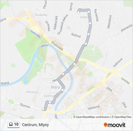 10 autobus Mapa linky