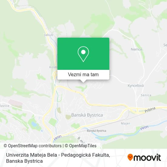 Univerzita Mateja Bela - Pedagogická Fakulta mapa