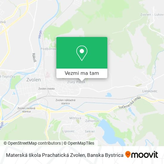 Materská škola Prachatická Zvolen mapa