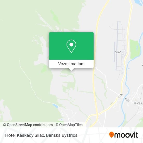 Hotel Kaskady Sliač mapa