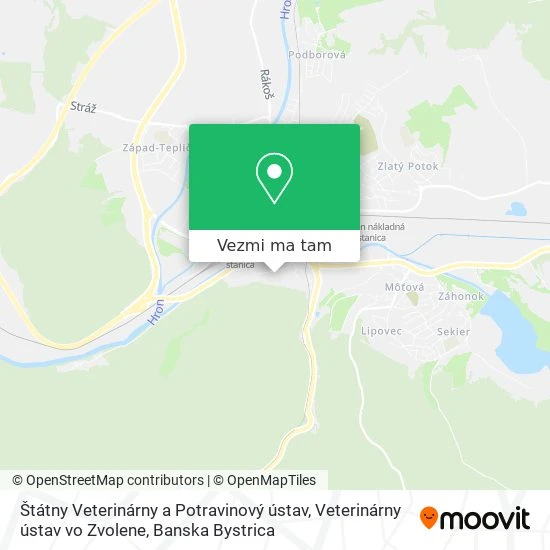 Štátny Veterinárny a Potravinový ústav, Veterinárny ústav vo Zvolene mapa