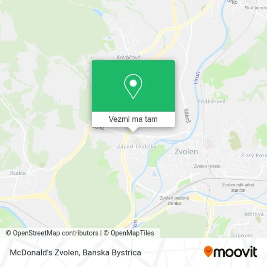 McDonald's Zvolen mapa