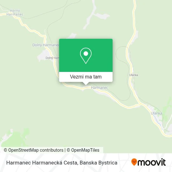 Harmanec Harmanecká Cesta mapa