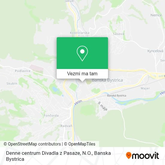 Denne centrum Divadla z Pasaze, N.O. mapa