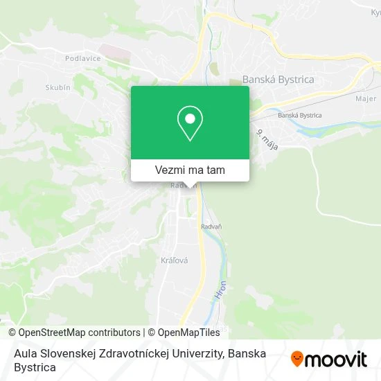 Aula Slovenskej Zdravotníckej Univerzity mapa