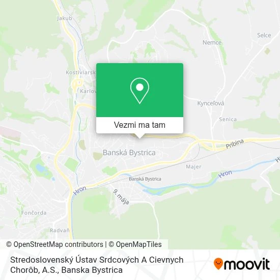 Stredoslovenský Ústav Srdcových A Cievnych Chorôb, A.S. mapa
