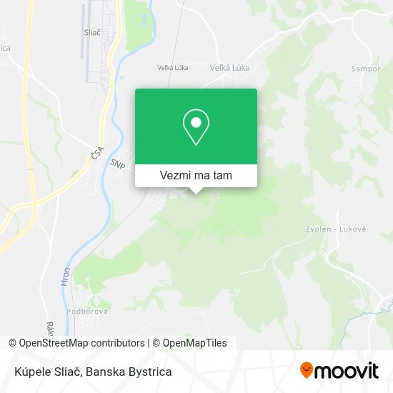 Kúpele Sliač mapa