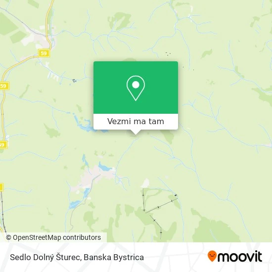 Sedlo Dolný Šturec mapa