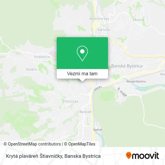 Krytá plaváreň Štiavničky mapa