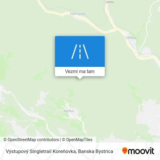 Výstupový Singletrail Koreňovka mapa
