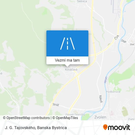 J. G. Tajovského mapa