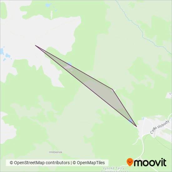Mapa oblasti pokrytia Tatry mountain resorts, a.s.