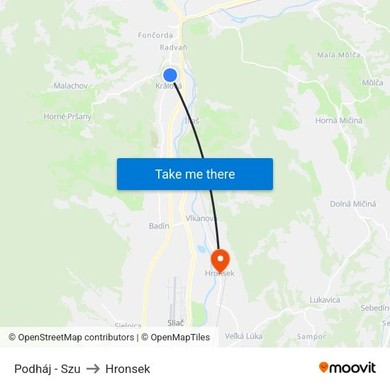 Podháj - Szu to Hronsek map